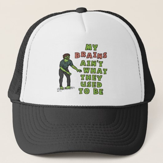 Funny Zombie Brains Old Age Truckerkappe (Vorderseite)