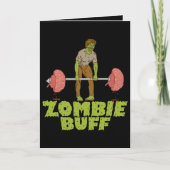 Funny Zombie Buff Gewichtshundertheben Karte (Vorderseite)