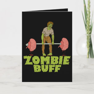 Funny Zombie Buff Gewichtshundertheben Karte