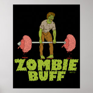 Funny Zombie Buff Weichteil Poster