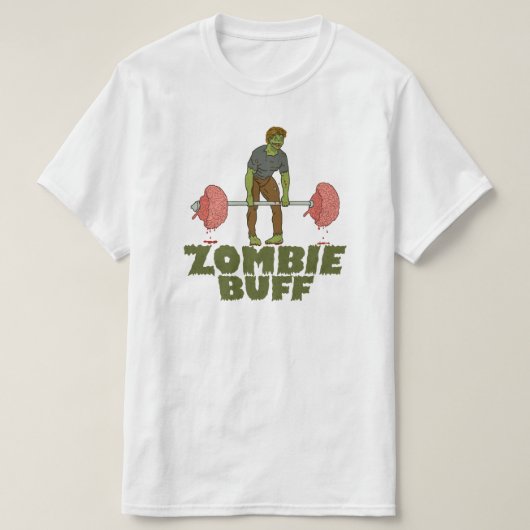 Funny Zombie Buff Weightlifter T-Shirt (Design vorne)