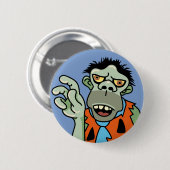 Funny Zombie Caveman Button (Vorne & Hinten)