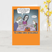 Funny Zombie Familienessen Halloween Karte (Gelbe Blume)