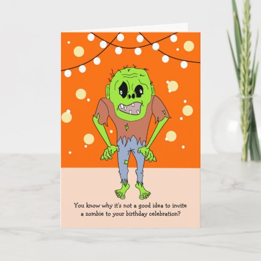 Funny Zombie Geburtstagskarte Karte (Vorderseite)
