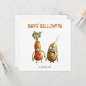 Funny Zombie Gemüse Halloween Grußkarte Karte (Vorderseite/Rückseite Beispiel)