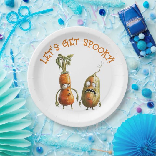 Funny Zombie Gemüse Halloween Pappteller (Party)