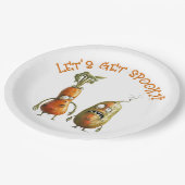 Funny Zombie Gemüse Halloween Pappteller (Schrägansicht)