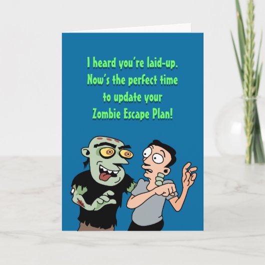 Funny Zombie Get Well Card Feiertagskarte (Vorderseite)
