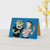 Funny Zombie Halloween Card Karte (Gelbe Blume)