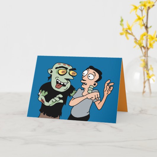 Funny Zombie Halloween Card Karte (Gelbe Blume)