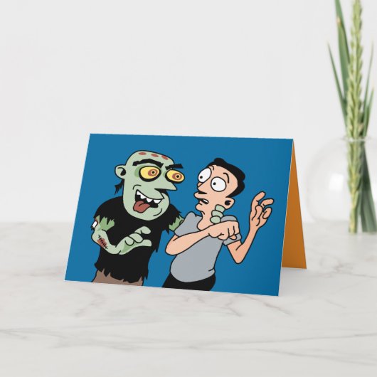 Funny Zombie Halloween Card Karte (Vorderseite)