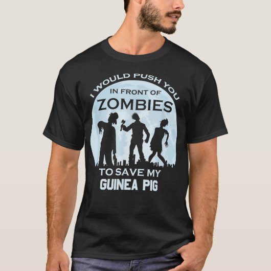 Funny Zombie Halloween Guinea Ping T-Shirt (Vorderseite)