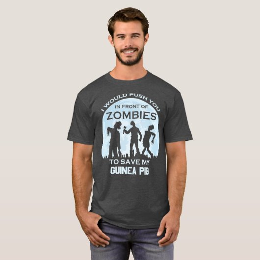 Funny Zombie Halloween Guinea Ping T-Shirt (Vorne ganz)