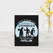 Funny Zombie Halloween Pet Papillon Karte (Gelbe Blume)