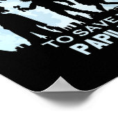 Funny Zombie Halloween Pet Papillon Poster (Ecke)