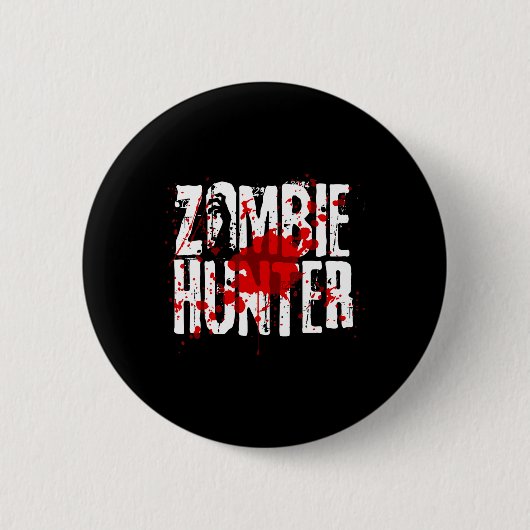 Funny Zombie Hunter Design für Jungs Mädchen Hallo Button (Vorderseite)