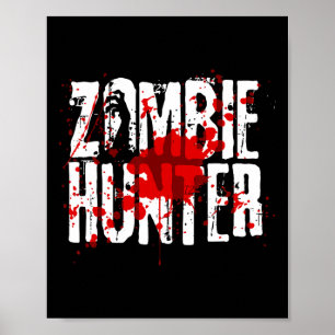 Funny Zombie Hunter Design für Jungs Mädchen Hallo Poster