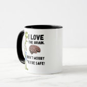 Funny Zombie I Liebe Das Gehirn Tasse (Vorderseite Links)