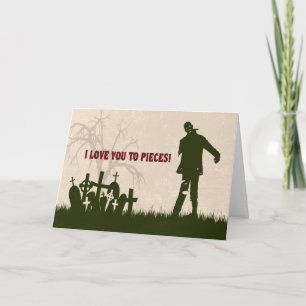 Funny Zombie in Friedhof Valentinstag Card Feiertagskarte