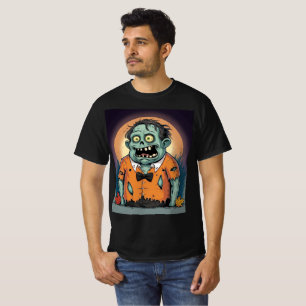 Funny Zombie in Orange Shirt Halloween Art
