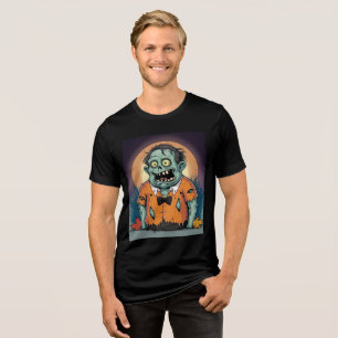Funny Zombie in Orange Shirt Halloween Art