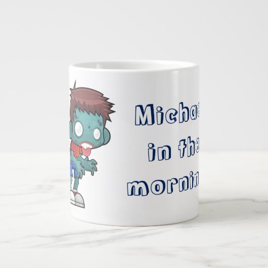 Funny Zombie Man am Morgen Jumbo-Tasse (Vorderseite)