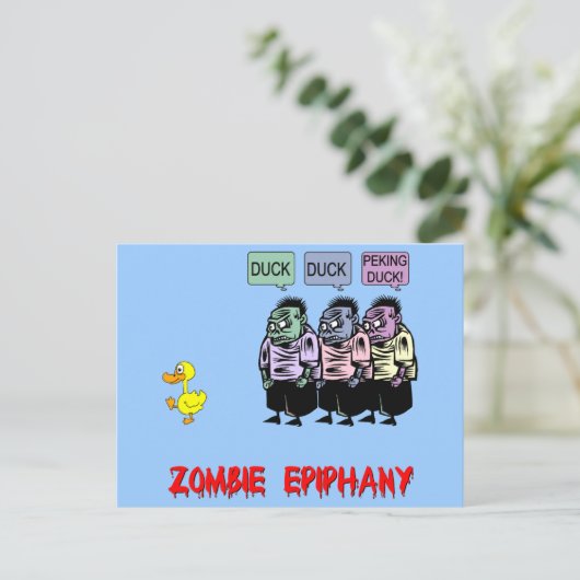 Funny Zombie Postkarte (Stehend Vorderseite)