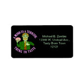 Funny Zombie Professor Proverb Adressaufkleber (Vorne)