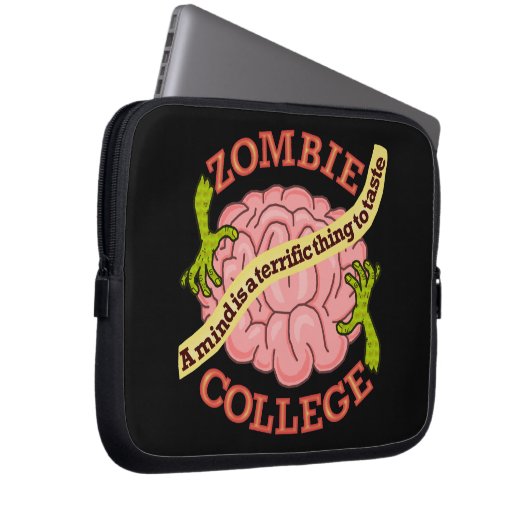 Funny Zombie Uni Logo Laptopschutzhülle (Vorne Rechts)