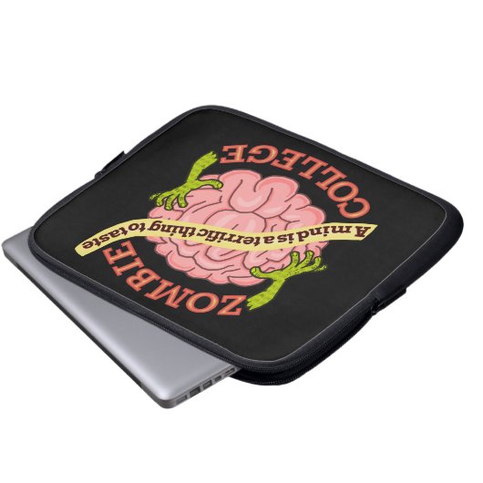 Funny Zombie Uni Logo Laptopschutzhülle (Vorne Knopf)