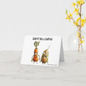 Funny zombie veggie Halloween Grußkarte Karte (Gelbe Blume)