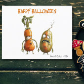 Funny zombie veggie Halloween Postkarte