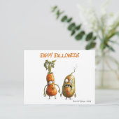 Funny zombie veggie Halloween Postkarte (Stehend Vorderseite)