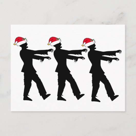 Funny Zombie Weihnachten Postkarte (Vorderseite)