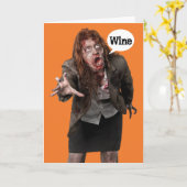Funny Zombie Wino Happy Hallowine Halloween Card Karte (Gelbe Blume)