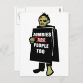 Funny Zombie, Zombie waren auch Menschen Postkarte (Vorne/Hinten)