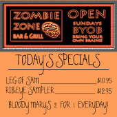 Funny Zombie Zone BYOB bringen Ihr eigenes Gehirn Poster