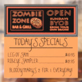 Funny Zombie Zone Halloween Fensteraufkleber (Blatt 2)