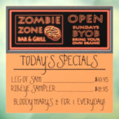 Funny Zombie Zone Halloween Fensteraufkleber (Blatt 3)
