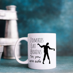 Funny Zombies essen Brains Kaffeetasse
