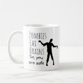 Funny Zombies essen Brains Kaffeetasse (Links)