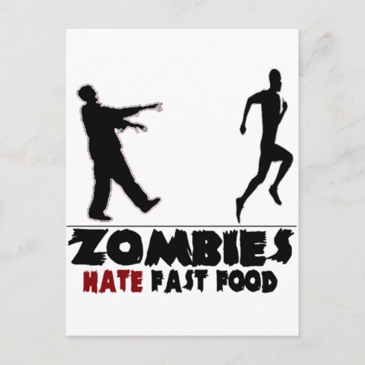 Funny Zombies Fast Food Postkarte (Vorderseite)
