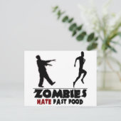 Funny Zombies Fast Food Postkarte (Stehend Vorderseite)