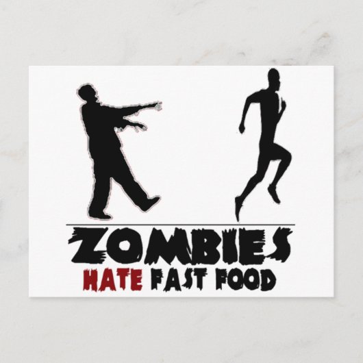 Funny Zombies Fast Food Postkarte (Vorderseite)