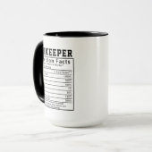 Funny Zookeeper Nutrition Fakten Mitarbeiter Tasse (Vorderseite Links)