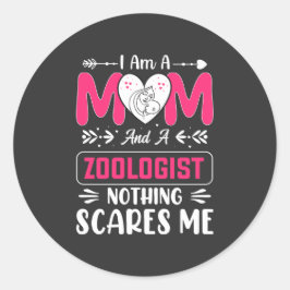 Funny Zoologist Mama, Zoologe Mama Runder Aufkleber