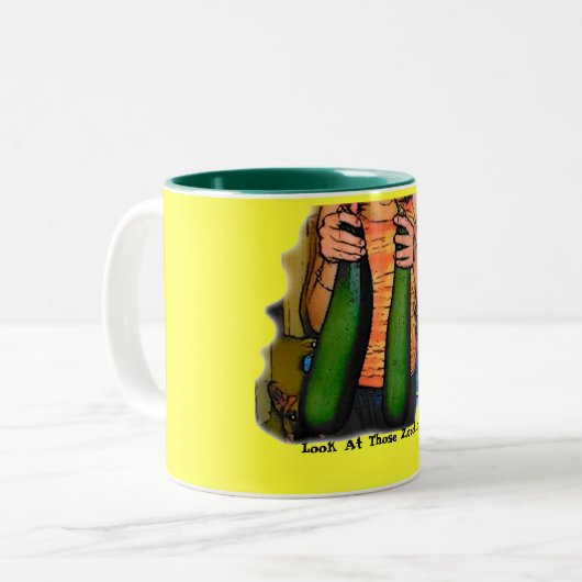 Funny Zucchini Zitat Double Z Zweifarbige Tasse (Vorderseite Links)