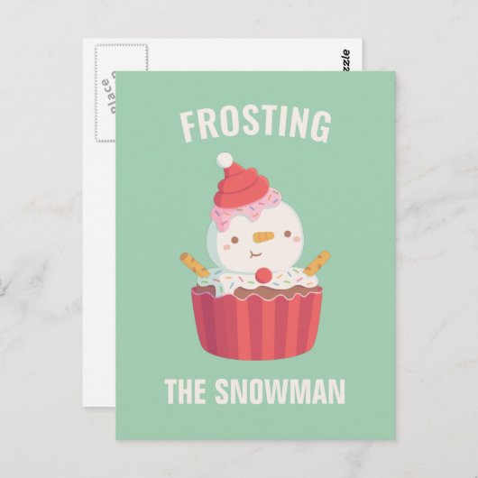 Funny Zuckerguss Der Schneemann Weihnachten Gruß Postkarte (Vorne/Hinten)
