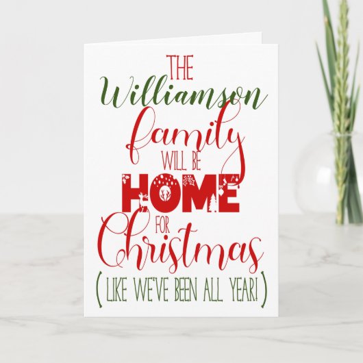 Funny Zuhause für Weihnachts-Pandemie Karte (Vorderseite)