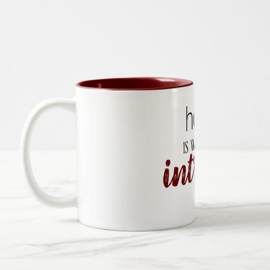 Funny "Zuhause is where the Introvert is" Zitat-Ta Zweifarbige Tasse (Links)